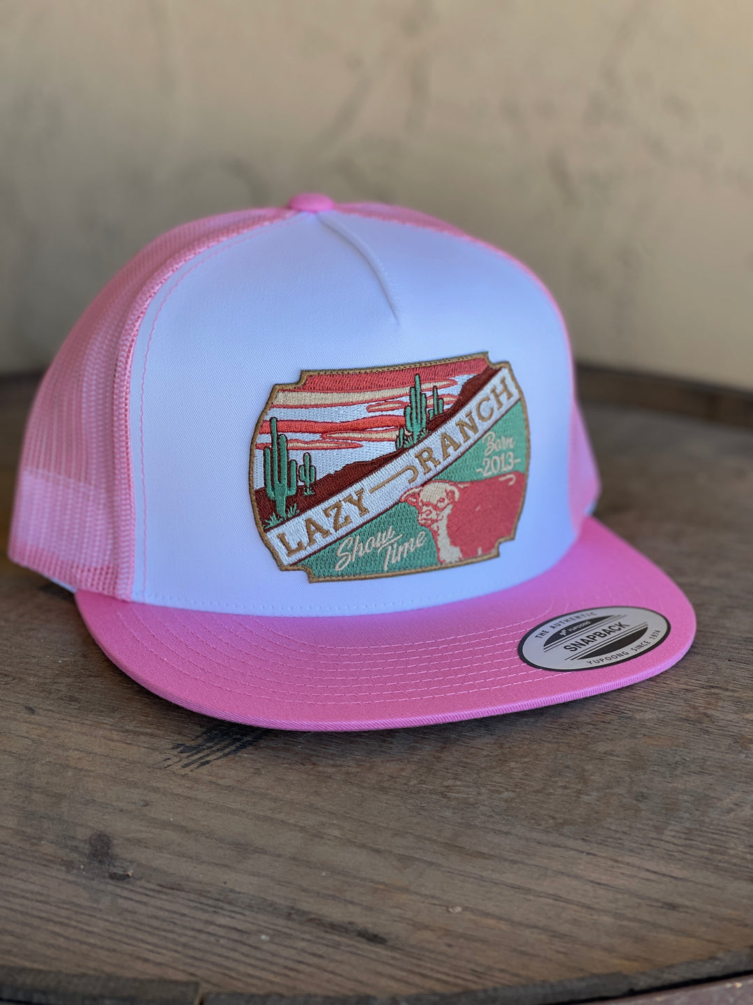 Lazy J Ranch Wear Pink & White 4" LJRW Show Time Cap