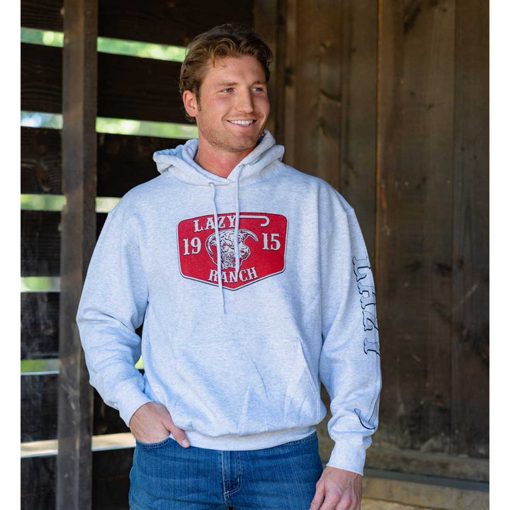Lazy J Ranch Wear 1915 Red Ranch Hoodie - Ash