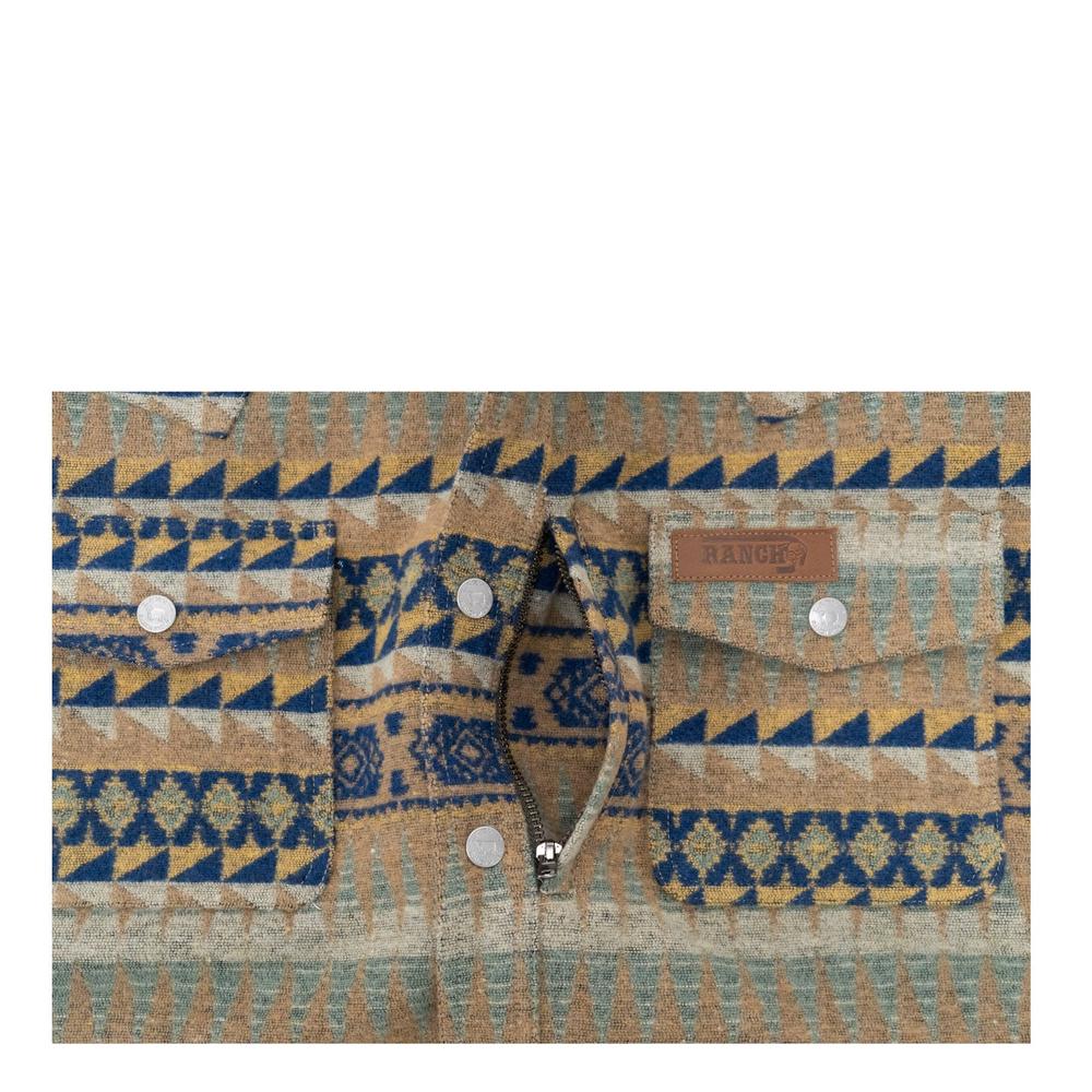 Lazy J Men's Aztec Print Jacket - Brown-Lazy J Ranch Wear