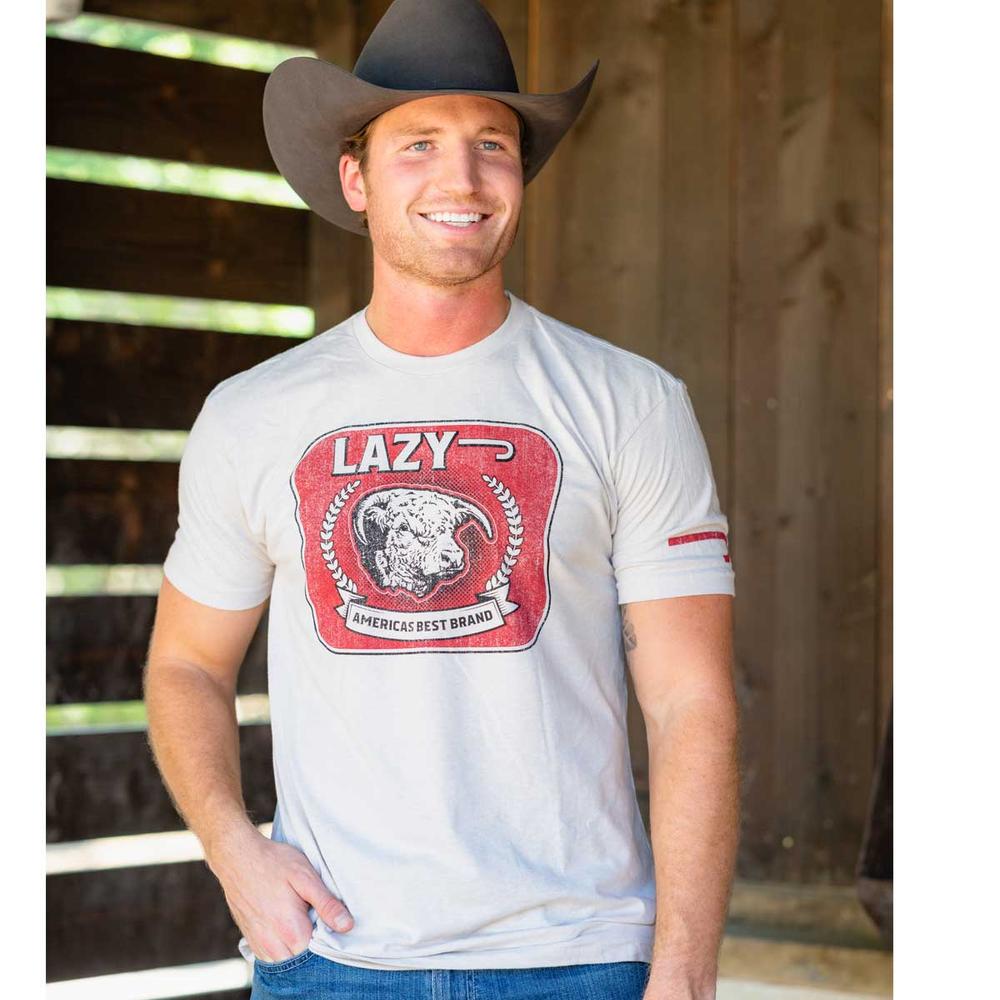 Lazy J Ranch America's Best Brand Short Sleeve T-Shirt - Sand-Lazy J Ranch Wear
