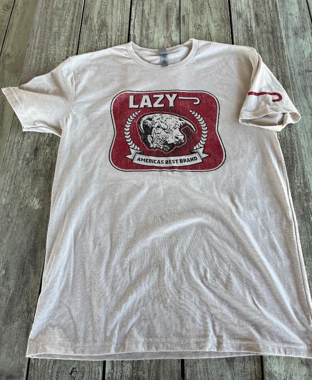 Lazy J Ranch America's Best Brand Short Sleeve T-Shirt - Sand-Lazy J Ranch Wear