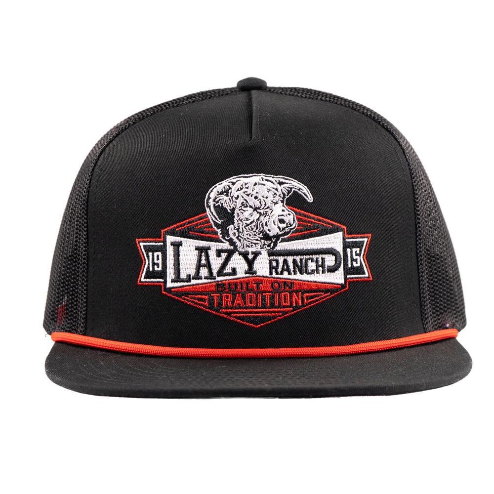 Lazy J Ranch Black Domino Classic Rope Trucker Hat-Lazy J Ranch Wear