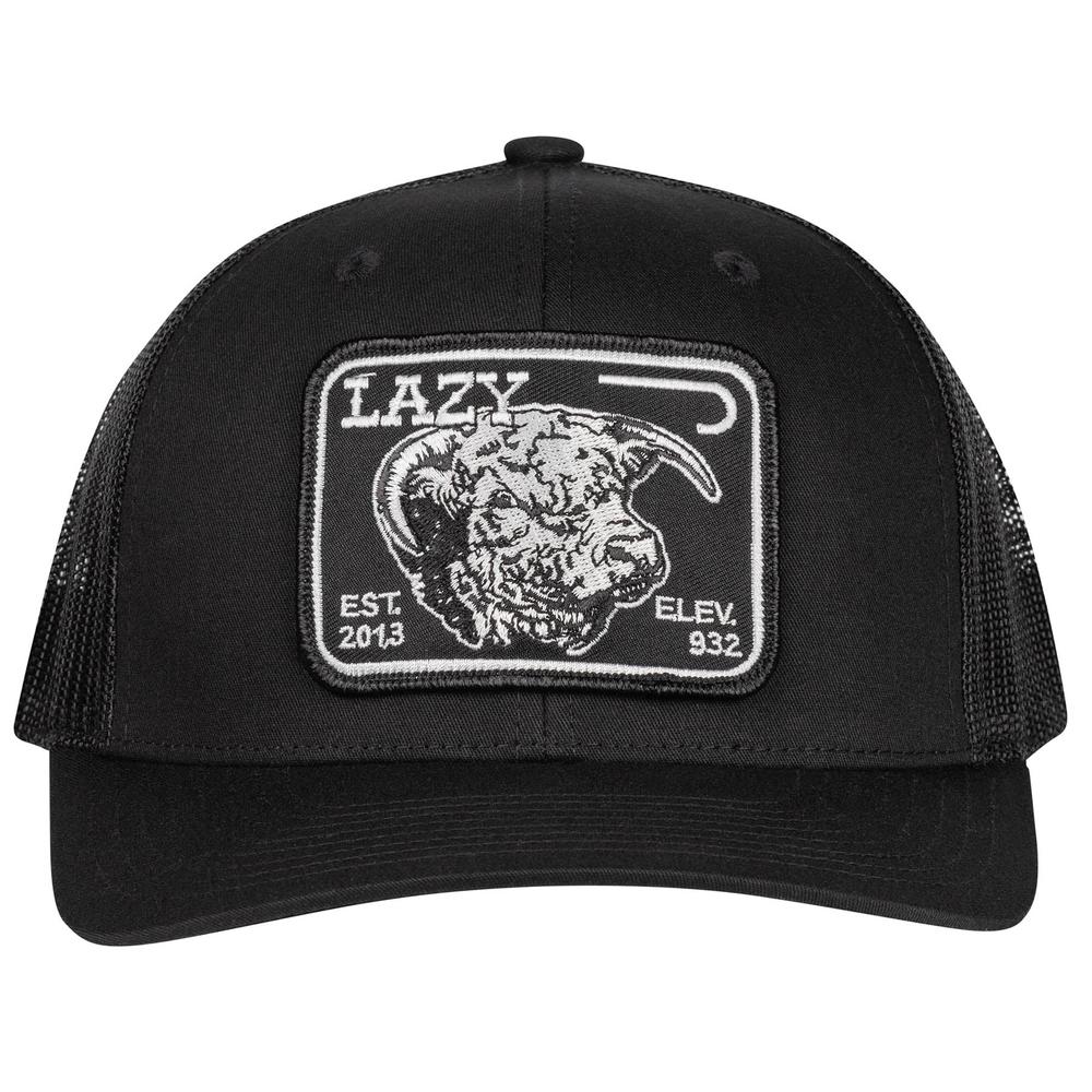 Lazy J Ranch Black Elevation Mid Profile Trucker Hat-Lazy J Ranch Wear