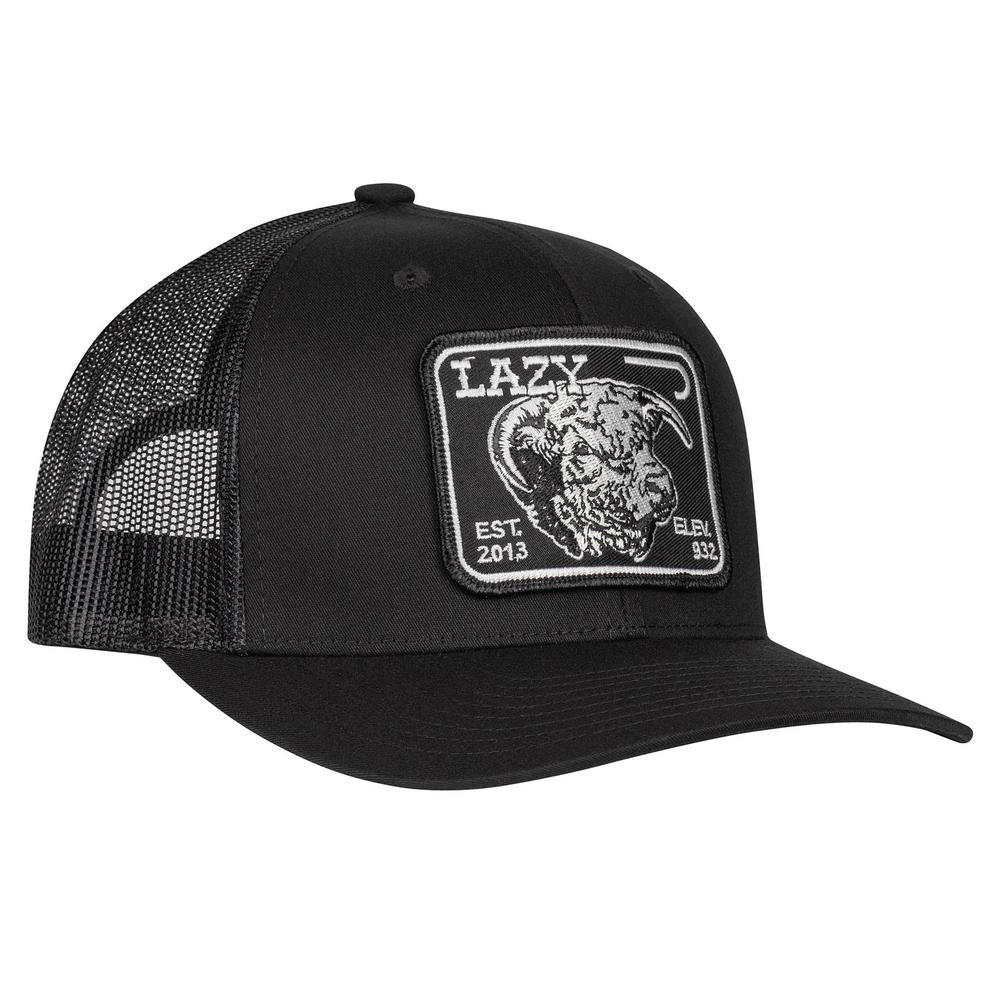 Lazy J Ranch Black Elevation Mid Profile Trucker Hat-Lazy J Ranch Wear
