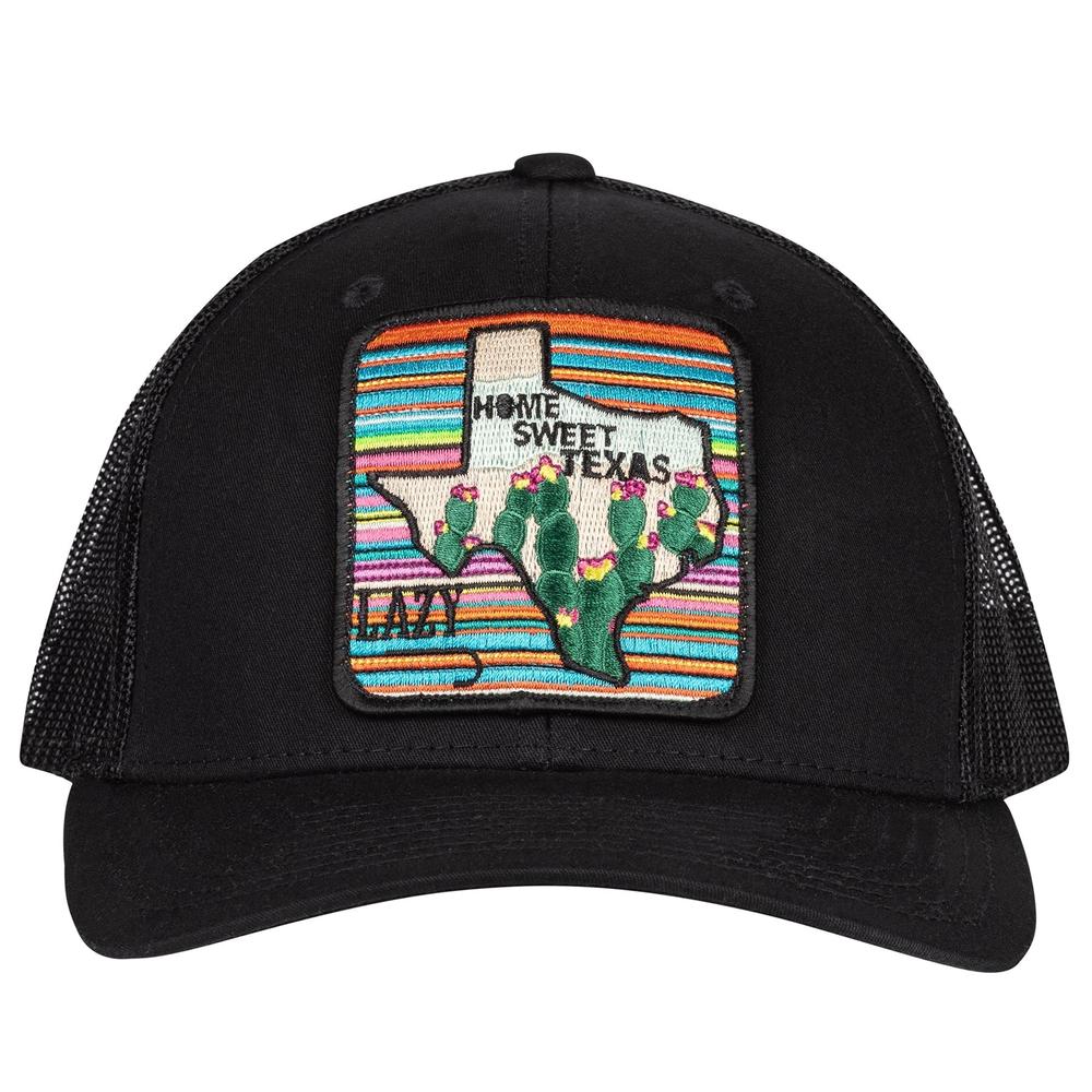 Lazy J Ranch Black Home Sweet Texas Mid Profile Trucker Hat-Lazy J Ranch Wear
