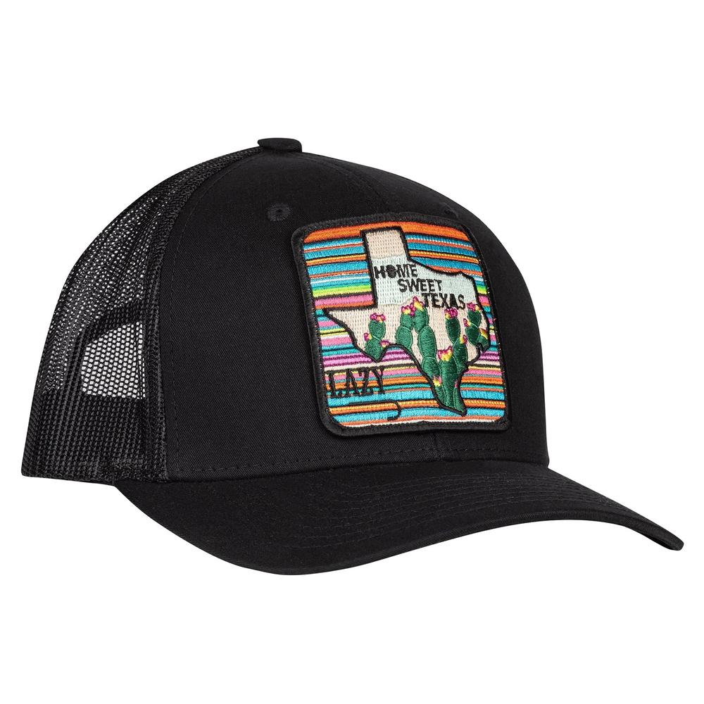 Lazy J Ranch Black Home Sweet Texas Mid Profile Trucker Hat-Lazy J Ranch Wear