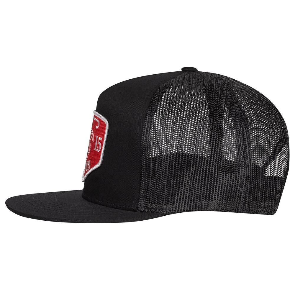Lazy J Ranch Black Red Ranch Classic Five Panel Trucker Hat-Lazy J Ranch Wear