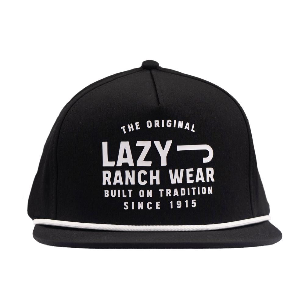 Lazy J Ranch Black Untroubled Classic Rope Trucker Hat-Lazy J Ranch Wear