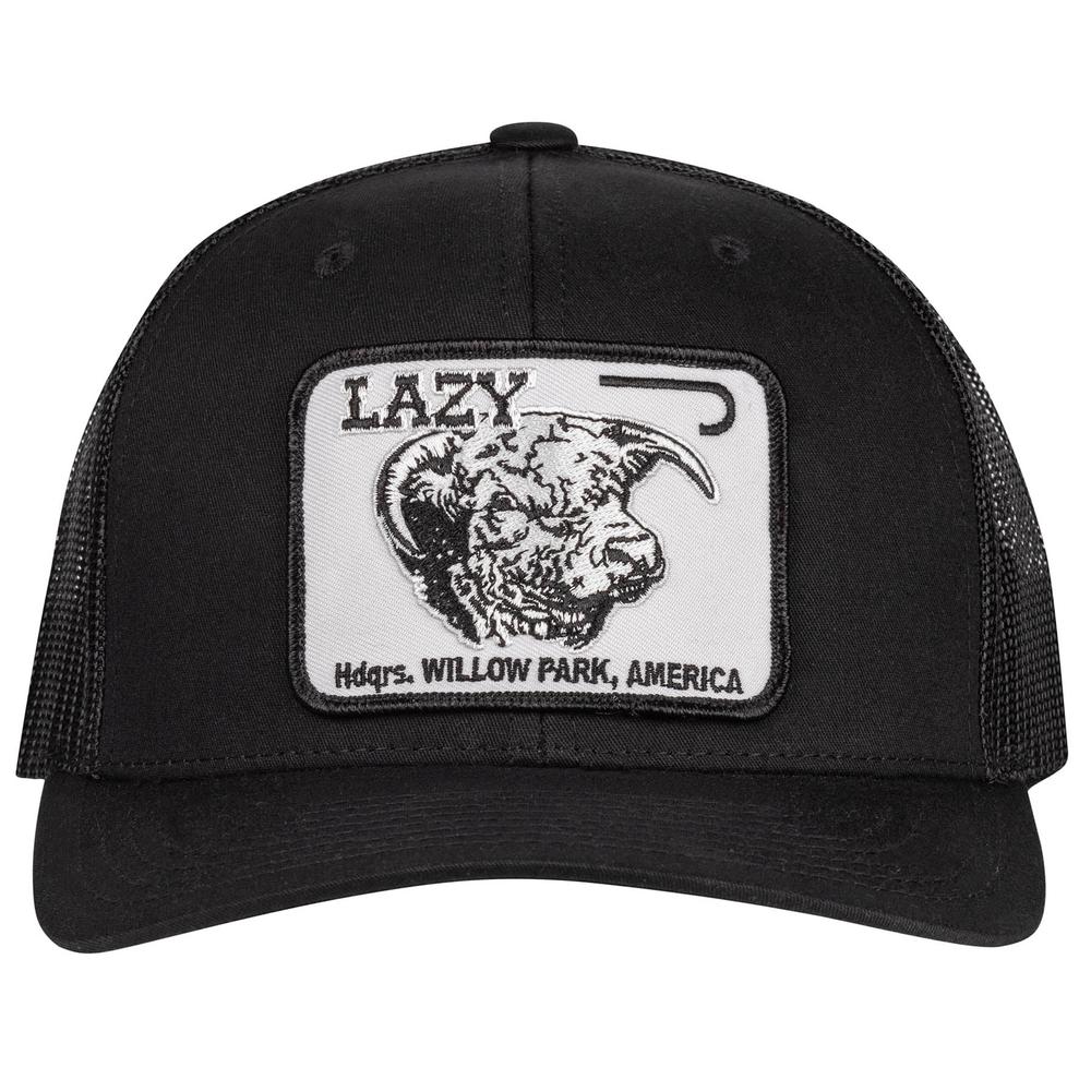 Lazy J Ranch Black Willow Cattle Headquarters Mid Profile Trucker Hat-Lazy J Ranch Wear