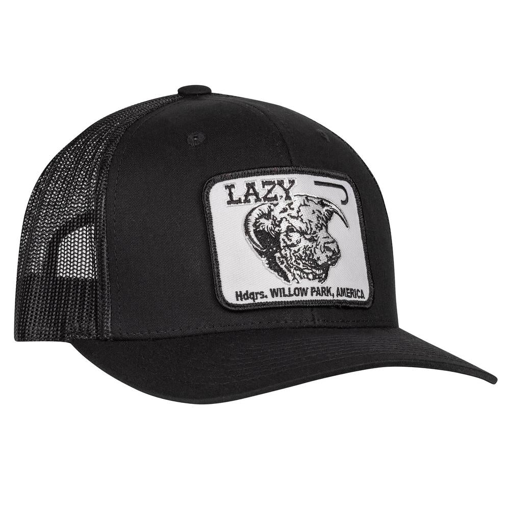 Lazy J Ranch Black Willow Cattle Headquarters Mid Profile Trucker Hat-Lazy J Ranch Wear