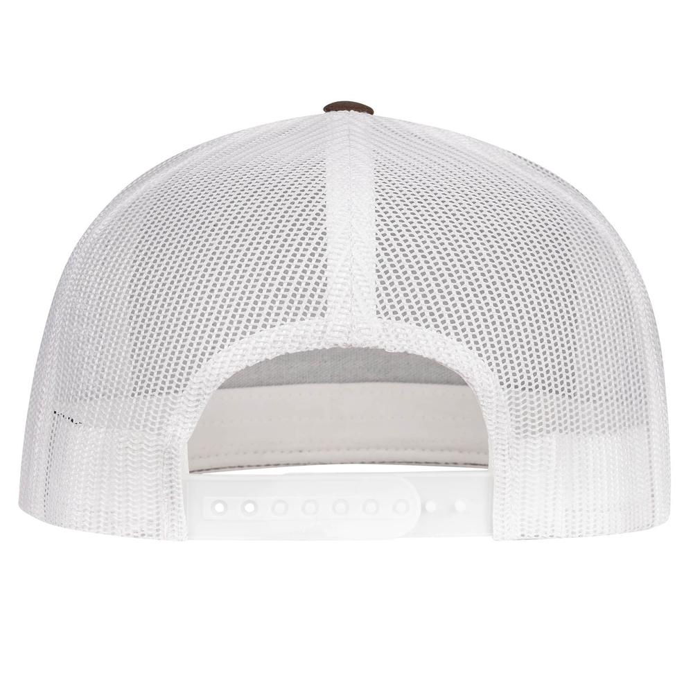 Lazy J Ranch Brown & White Skull & Flowers Classic Five Panel Trucker Hat-Lazy J Ranch Wear