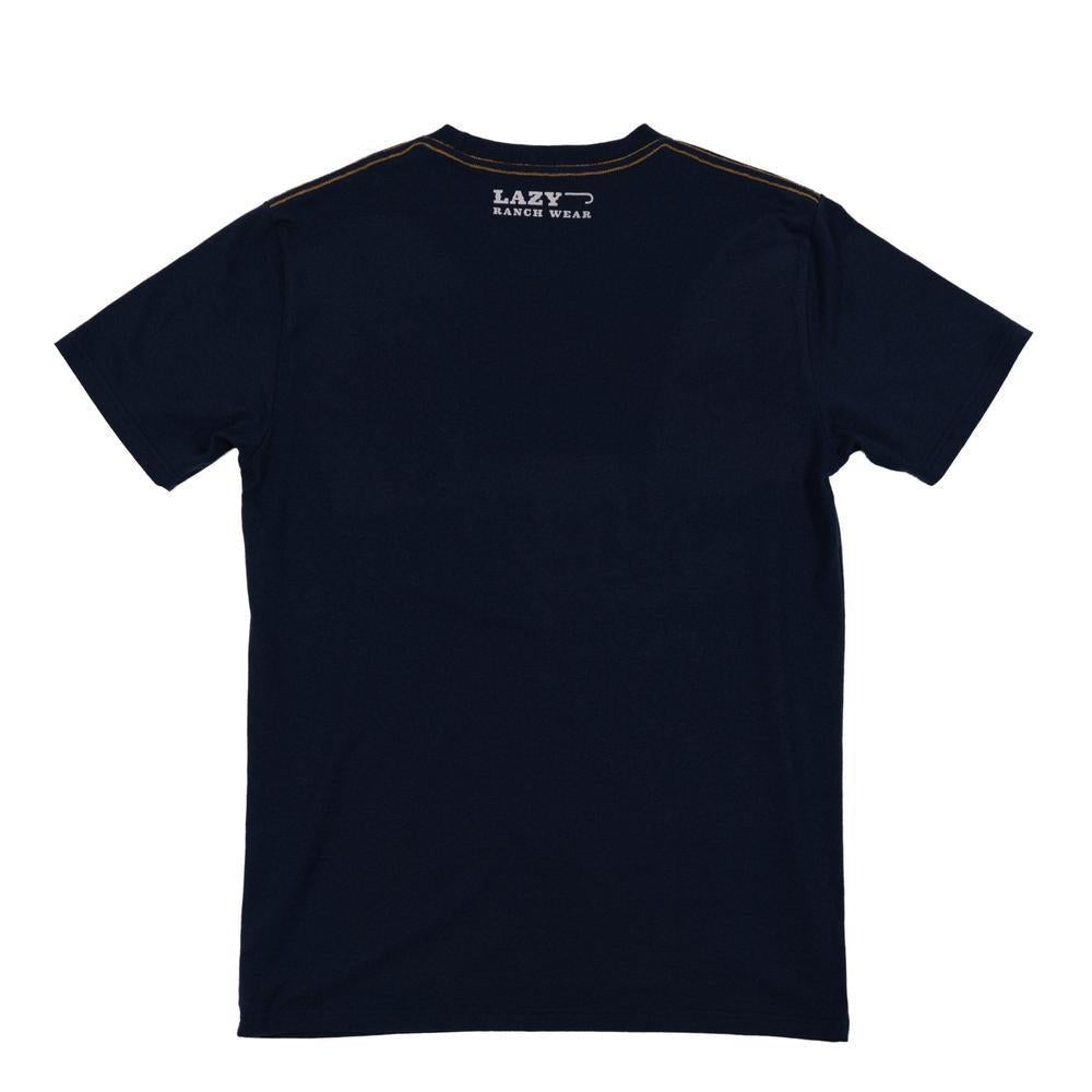 Lazy J Ranch Built To Last Short Sleeve T-Shirt - Navy-Lazy J Ranch Wear