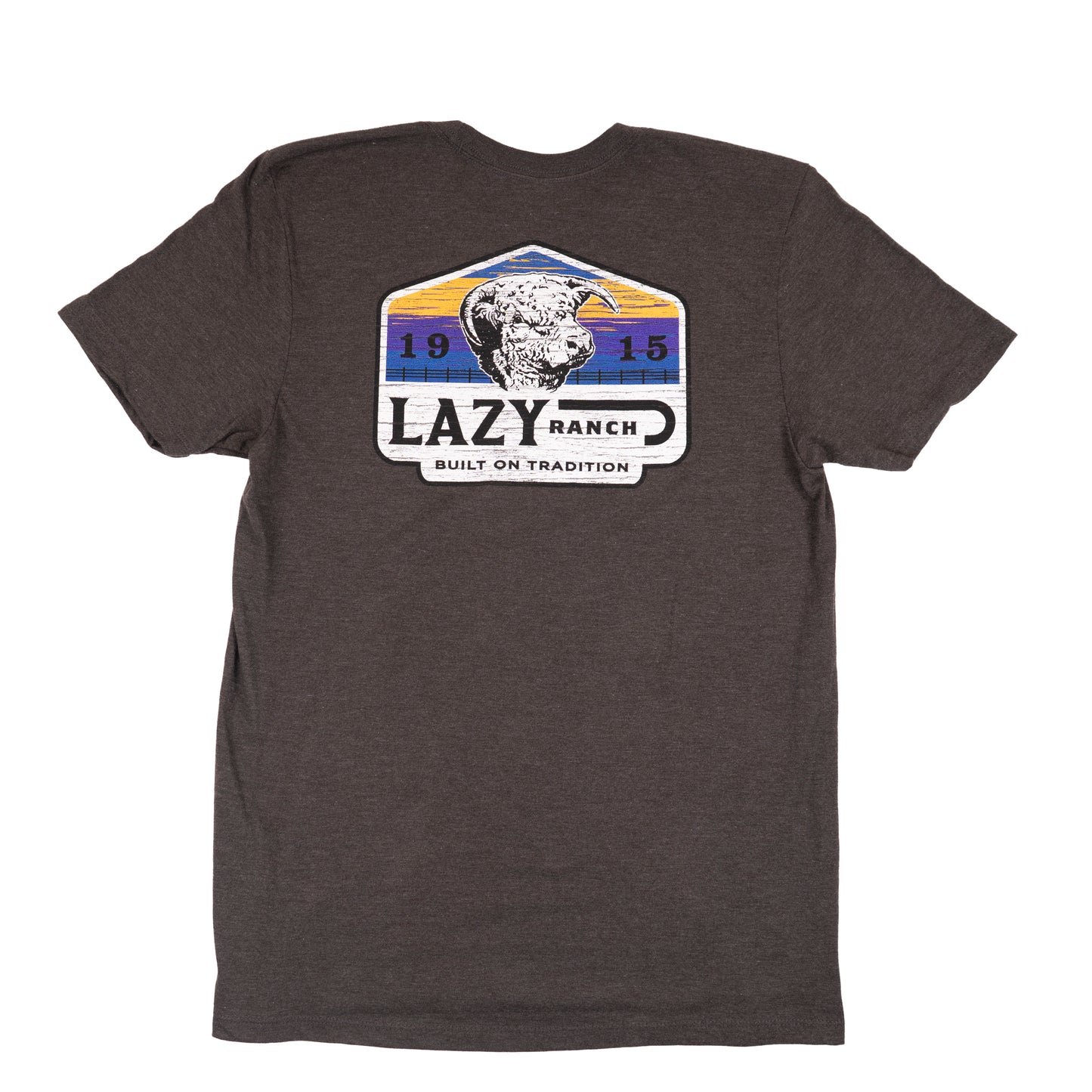 Lazy J Ranch Bull Wagon Short Sleeve T-Shirt - Charcoal-Lazy J Ranch Wear
