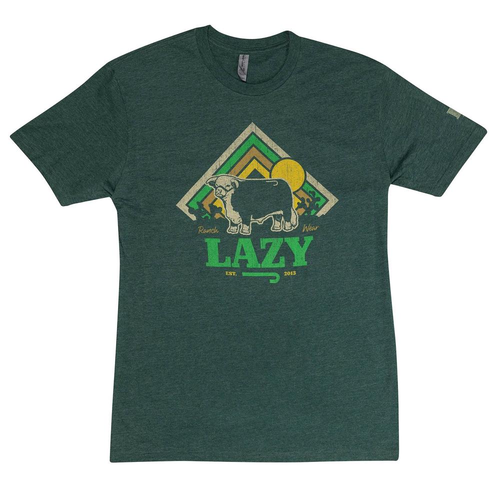 Lazy J Ranch Cactus Sunrise Short Sleeve T-Shirt - Green-Lazy J Ranch Wear