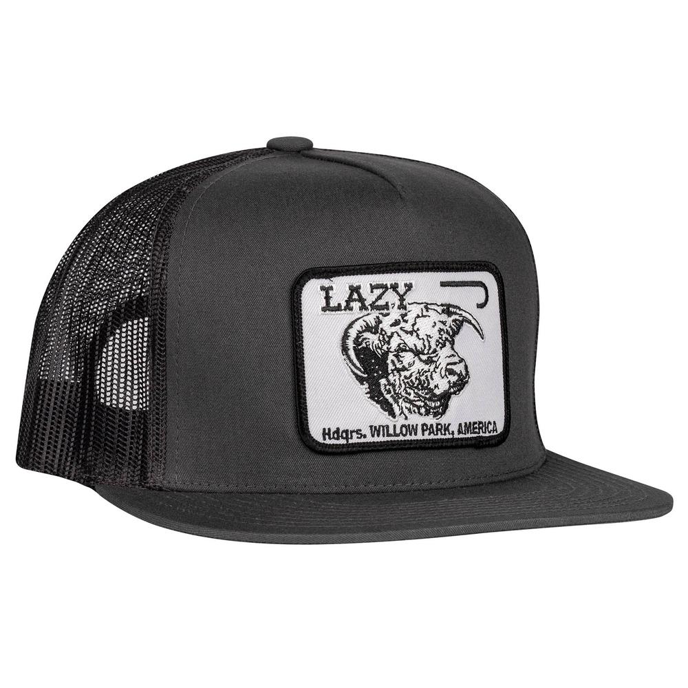 Lazy J Ranch Charcoal Grey Willow Cattle Headquarters Classic Five Panel Trucker Hat-Lazy J Ranch Wear