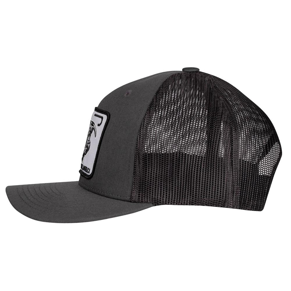 Lazy J Ranch Charcoal Grey Willow Cattle Headquarters Mid Profile Trucker Hat-Lazy J Ranch Wear