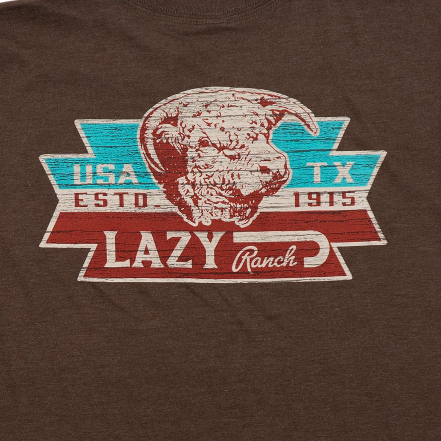 Lazy J Ranch El Rancho Short Sleeve T-Shirt - Brown-Lazy J Ranch Wear