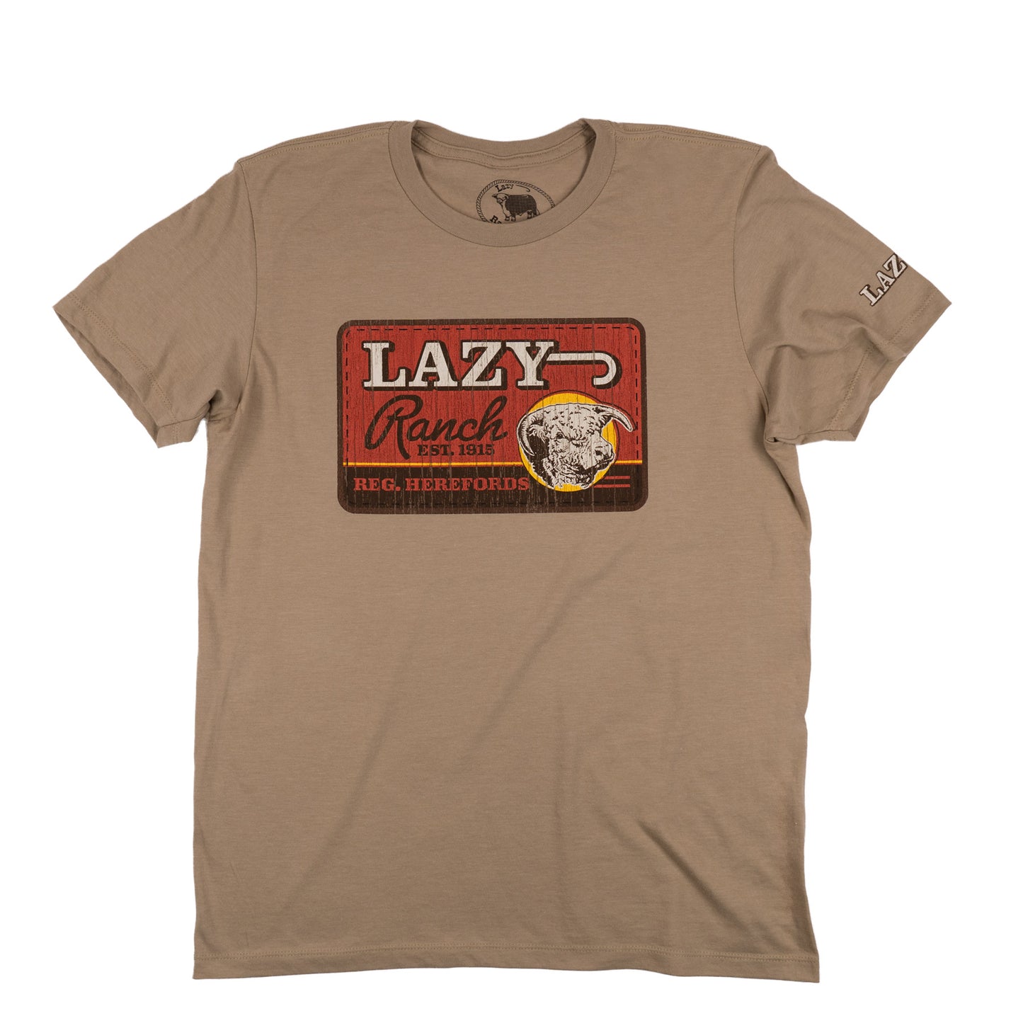 Lazy J Ranch Hard Day Short Sleeve T-Shirt - Tan-Lazy J Ranch Wear
