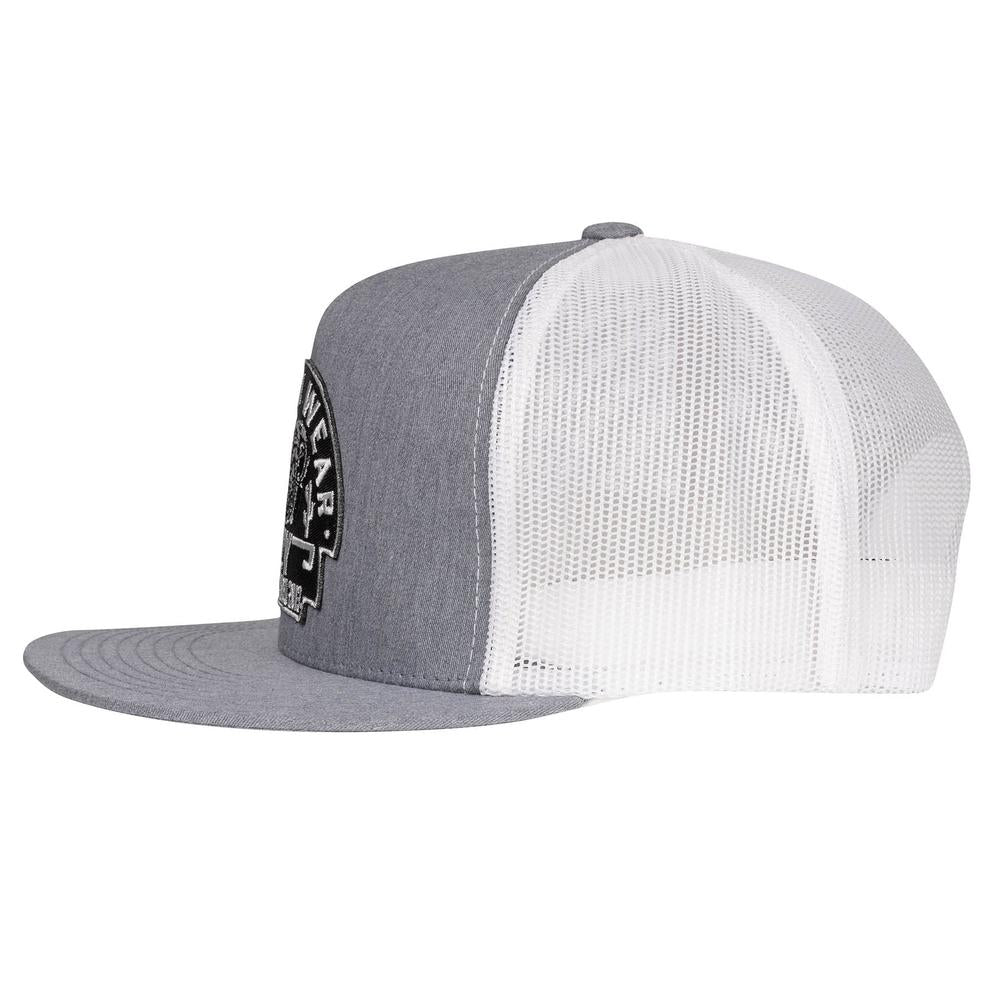 Lazy J Ranch Heather Grey & White Black Arrowhead Classic Five Panel Trucker Hat-Lazy J Ranch Wear