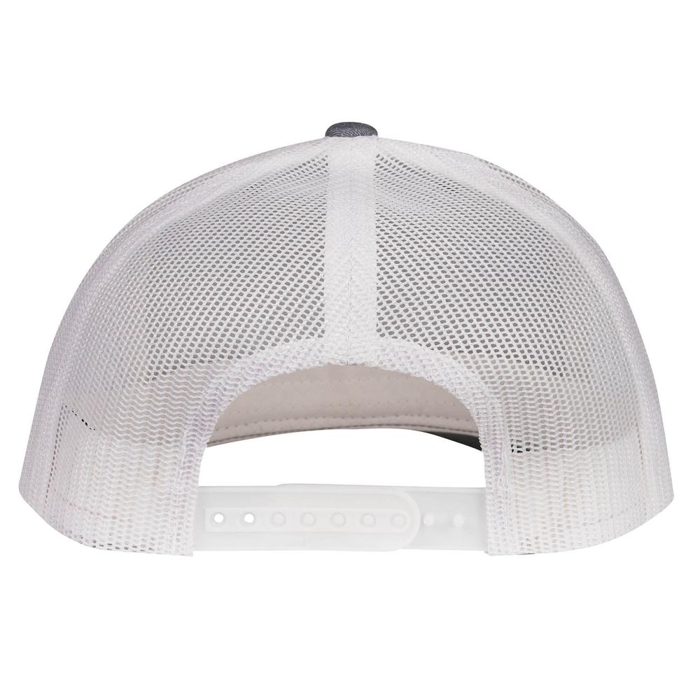 Lazy J Ranch Heather Grey & White Red America's Best Brand Mid Profile Trucker Hat-Lazy J Ranch Wear