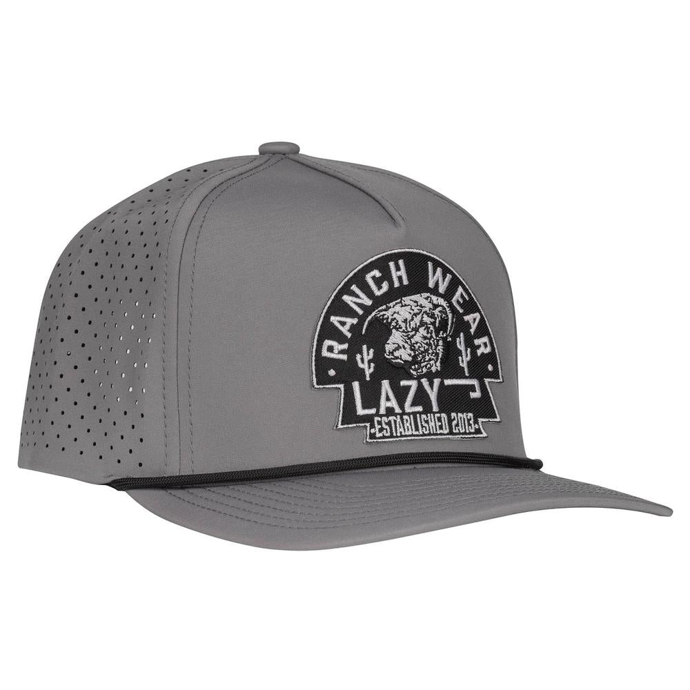 Lazy J Ranch Hydro Graphite Grey Black Arrowhead Classic Performance Rope Trucker Hat-Lazy J Ranch Wear