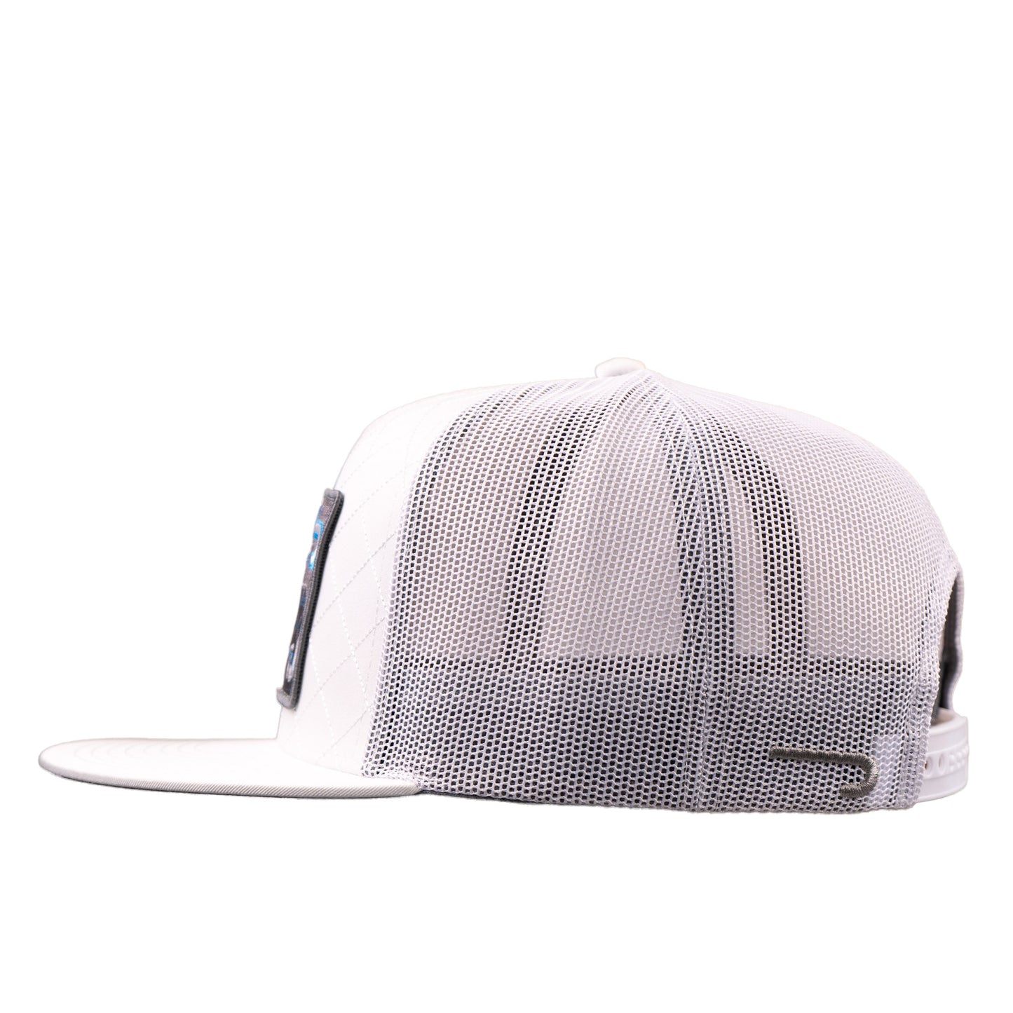 Lazy J Ranch Ice Blue & White Quilted Aztec Jughead Classic Five Panel Trucker Hat-Lazy J Ranch Wear