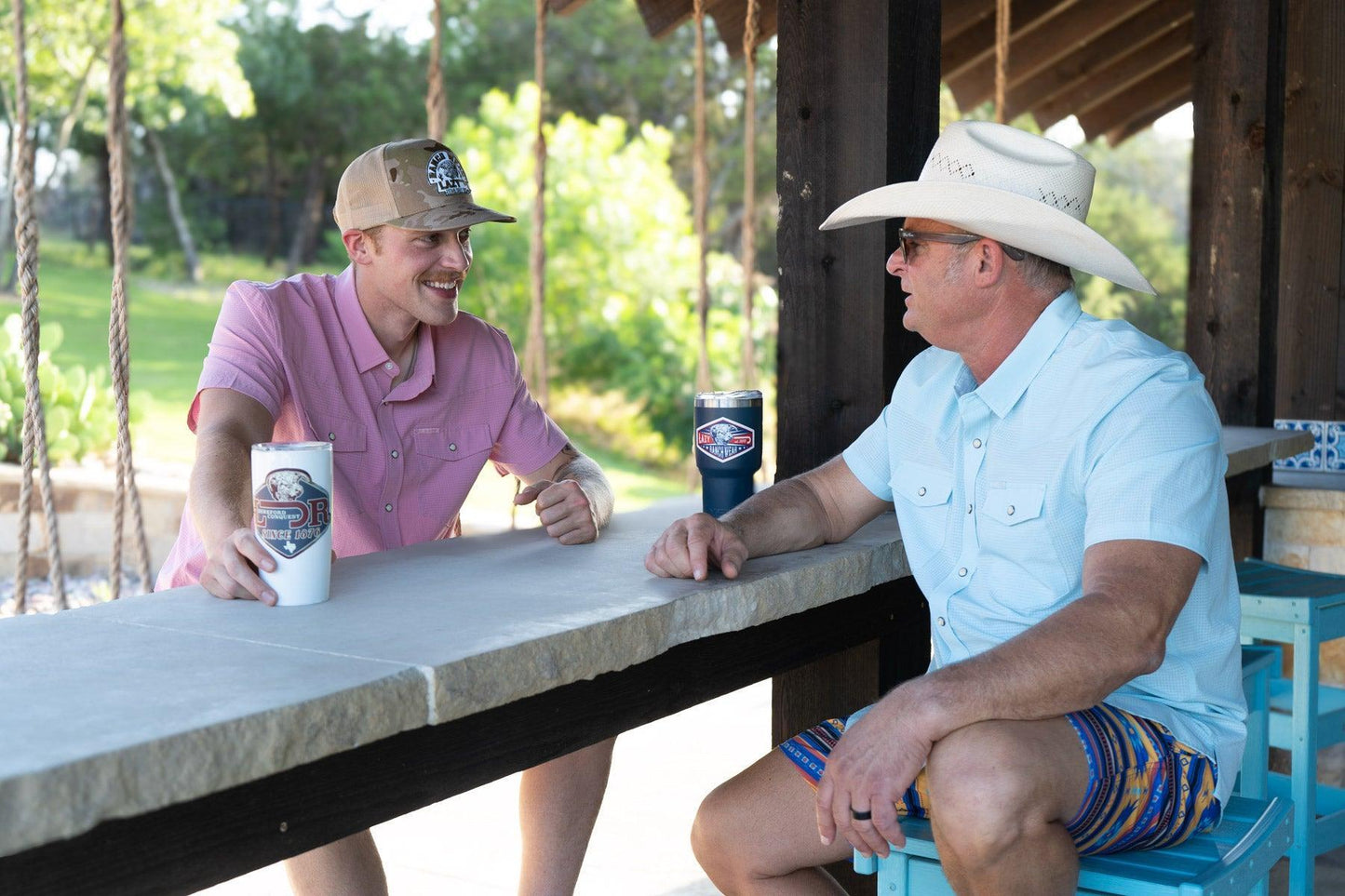 Lazy J Ranch Men's Airflow Pearl Snap Short Sleeve Shirt - Baby Blue-Lazy J Ranch Wear