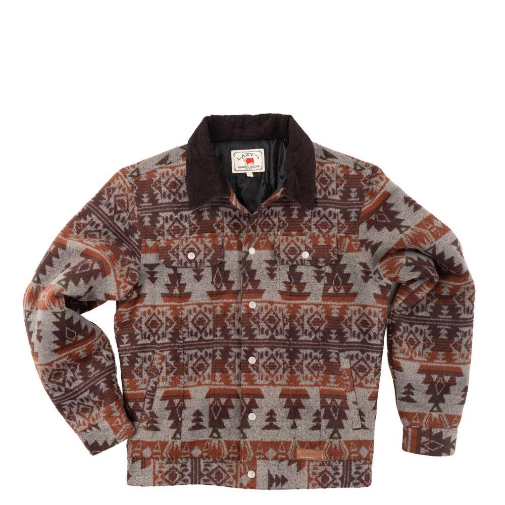 Lazy J Ranch Men's Navajo Print Trucker Jacket - Rust – Lazy J