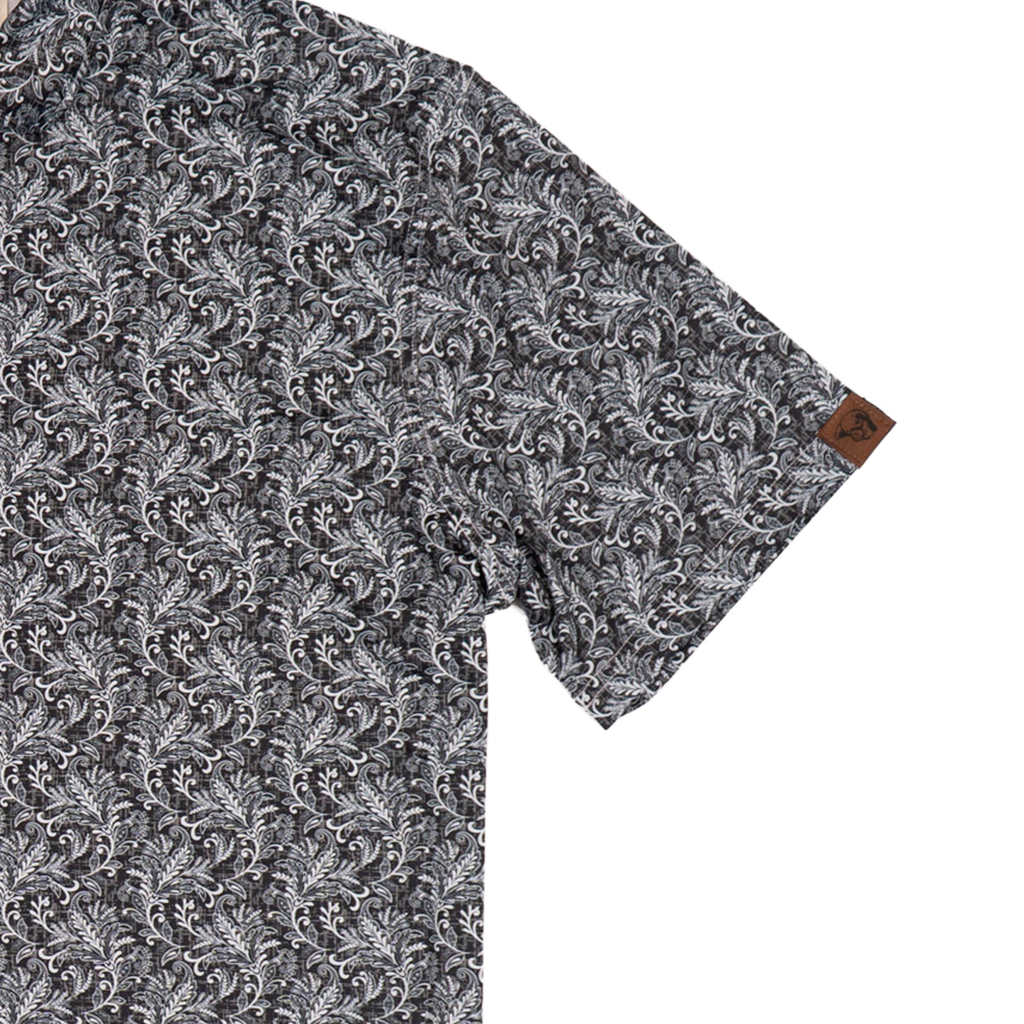 Lazy J Ranch Men's Paisley Print Performance Polo Shirt - Black-Lazy J Ranch Wear