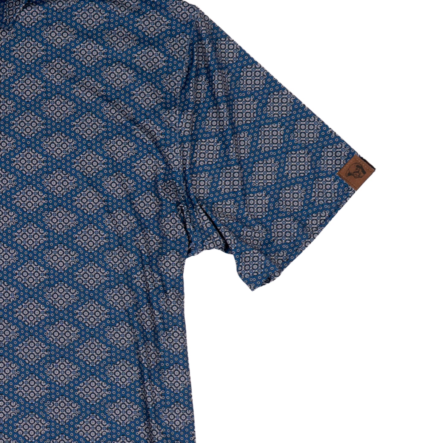 Lazy J Ranch Men's Print Performance Polo Shirt - Navy-Lazy J Ranch Wear
