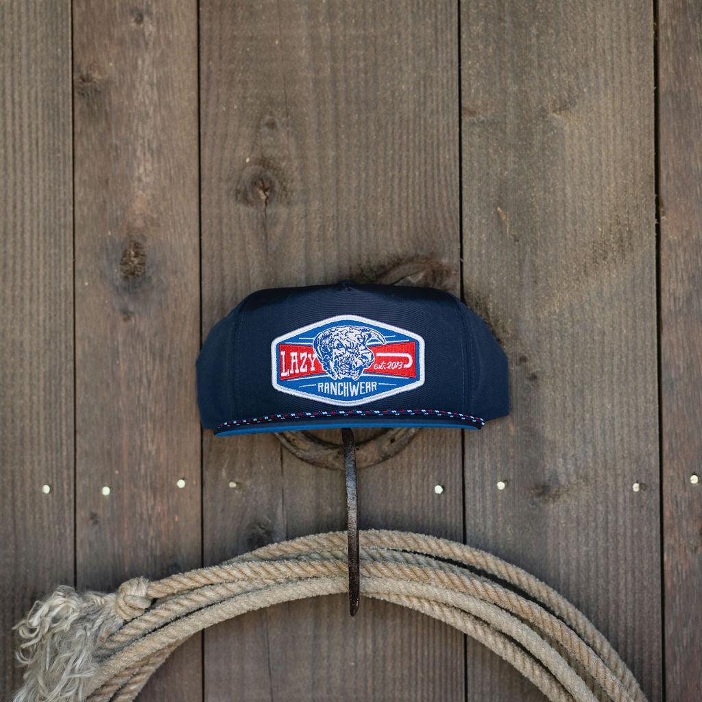 Lazy J Ranch Navy Diamond Ranch Classic Rope Trucker Hat-Lazy J Ranch Wear