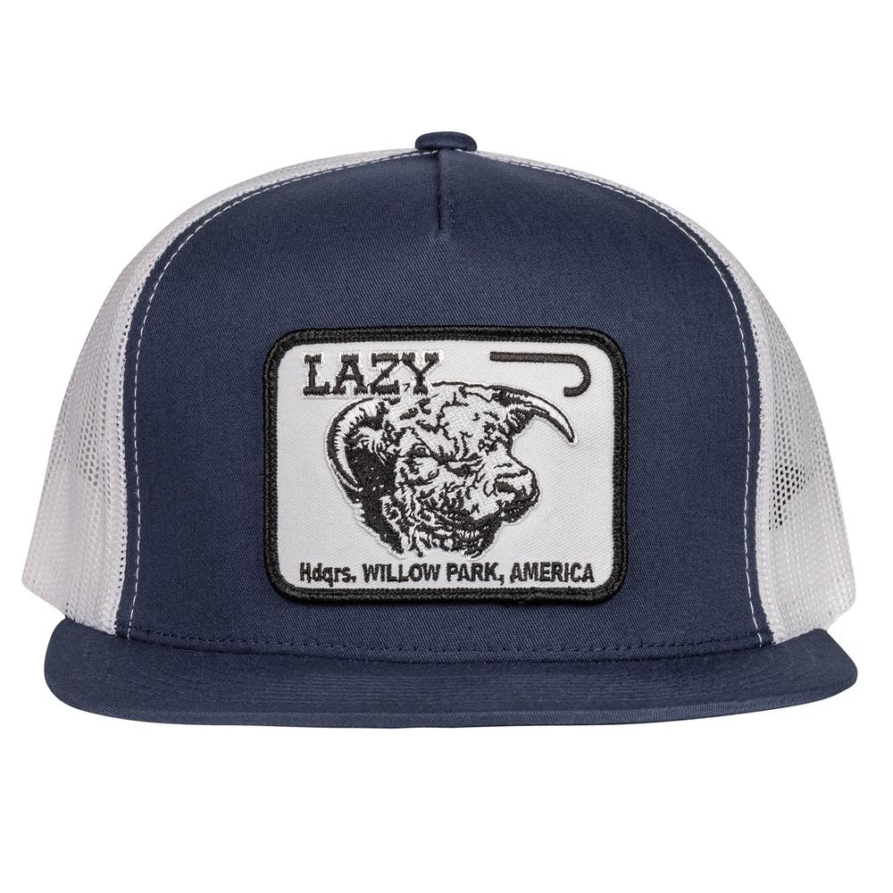 Lazy J Ranch Navy & White Willow Cattle Headquarters Classic Five Panel Trucker Hat-Lazy J Ranch Wear