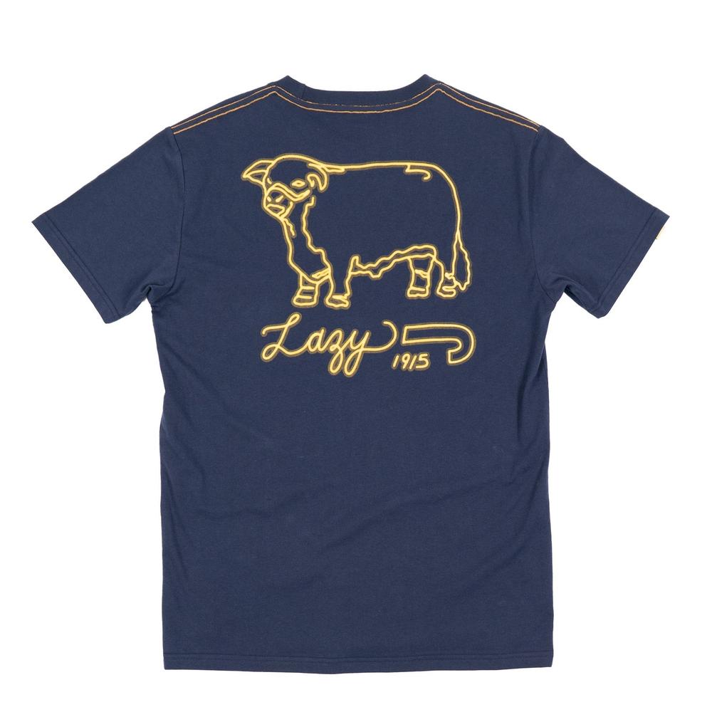 Lazy J Ranch Neon Jughead Short Sleeve T-Shirt - Navy-Lazy J Ranch Wear
