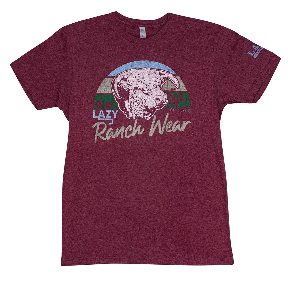 Lazy J Ranch Prickly Pear T-Shirt - Maroon-Lazy J Ranch Wear