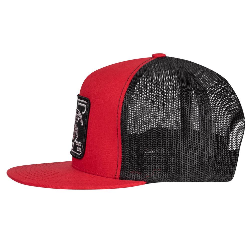 Lazy J Ranch Red & Black Elevation Classic Five Panel Trucker Hat-Lazy J Ranch Wear