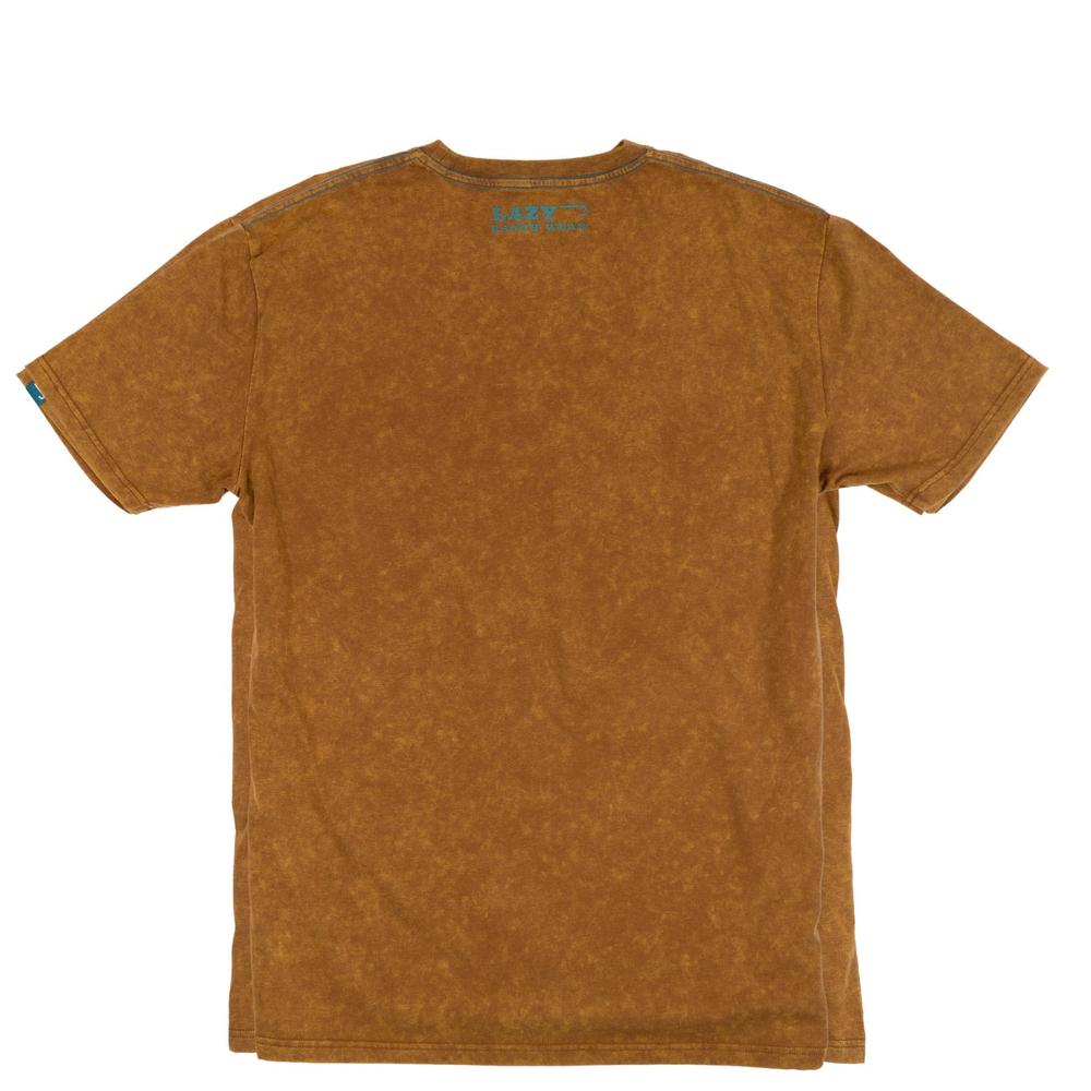 Lazy J Ranch Retro Stockman Patch Mineral Wash Short Sleeve T-Shirt - Coyote Brown-Lazy J Ranch Wear