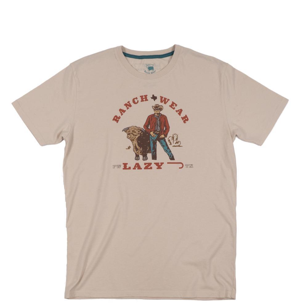Lazy J Ranch Retro Stockman Short Sleeve T-Shirt - Natural-Lazy J Ranch Wear