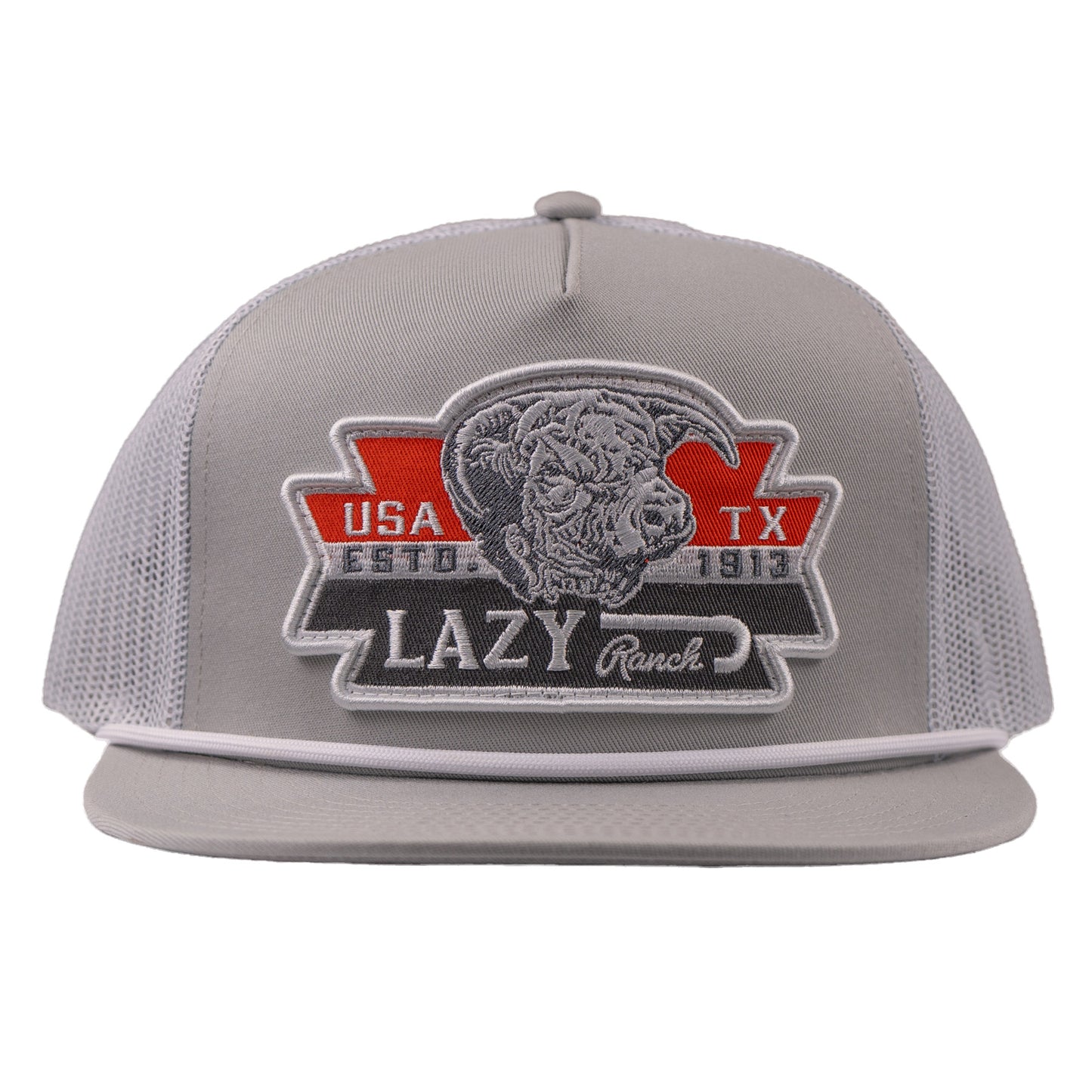 Lazy J Ranch Silver Grey & White El Rancho Classic Rope Trucker Hat-Lazy J Ranch Wear