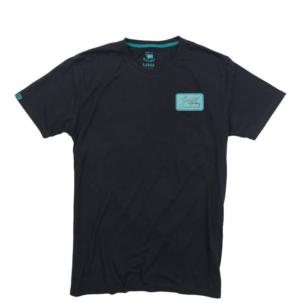 Lazy J Ranch Turquoise Breakaway Short Sleeve T-Shirt - Black-Lazy J Ranch Wear
