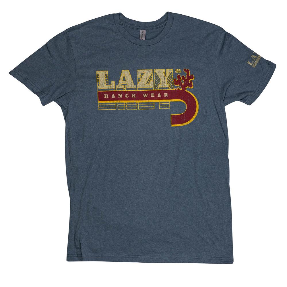 Lazy J Ranch Vintage T-Shirt - Blue-Lazy J Ranch Wear