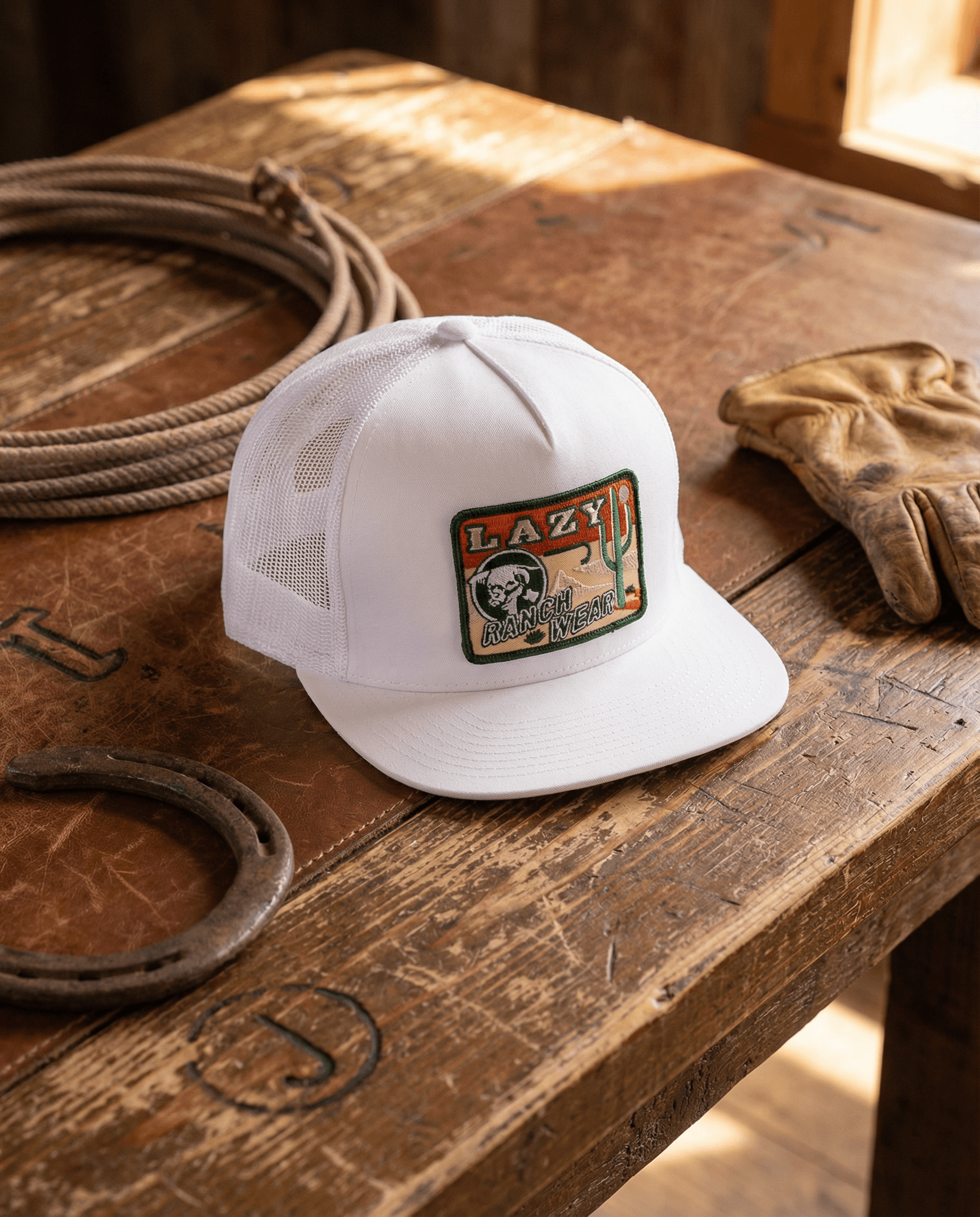 Lazy J Ranch White Big Bend Classic Five Panel Trucker Hat – Lazy