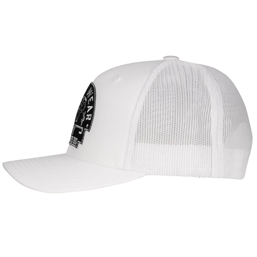 LUE♡ Lazy J Ranch White Black Arrowhead Mid Profile Trucker Hat
