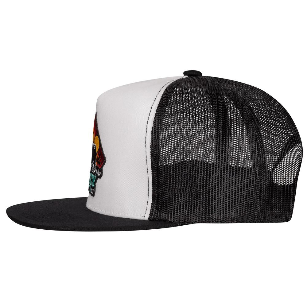 Lazy J Ranch White & Black Cactus Sunrise Classic Five Panel Trucker Hat-Lazy J Ranch Wear