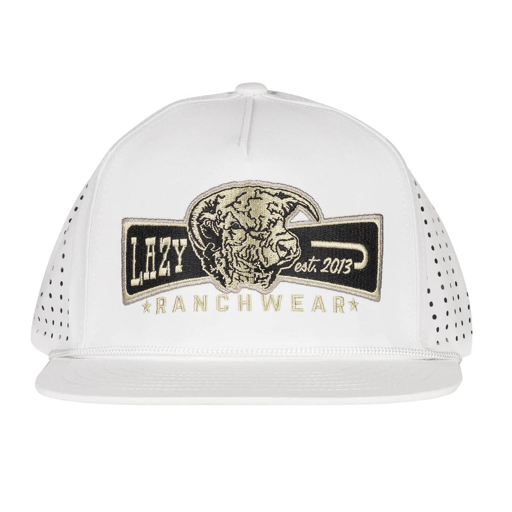 Lazy J Ranch White Diamond Banner Performance Rope Trucker Hat-Lazy J Ranch Wear