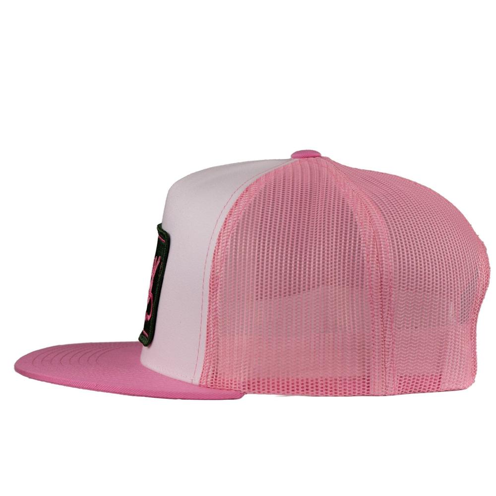 Lazy J Ranch White Pink Breakaway Patch Classic Five Panel