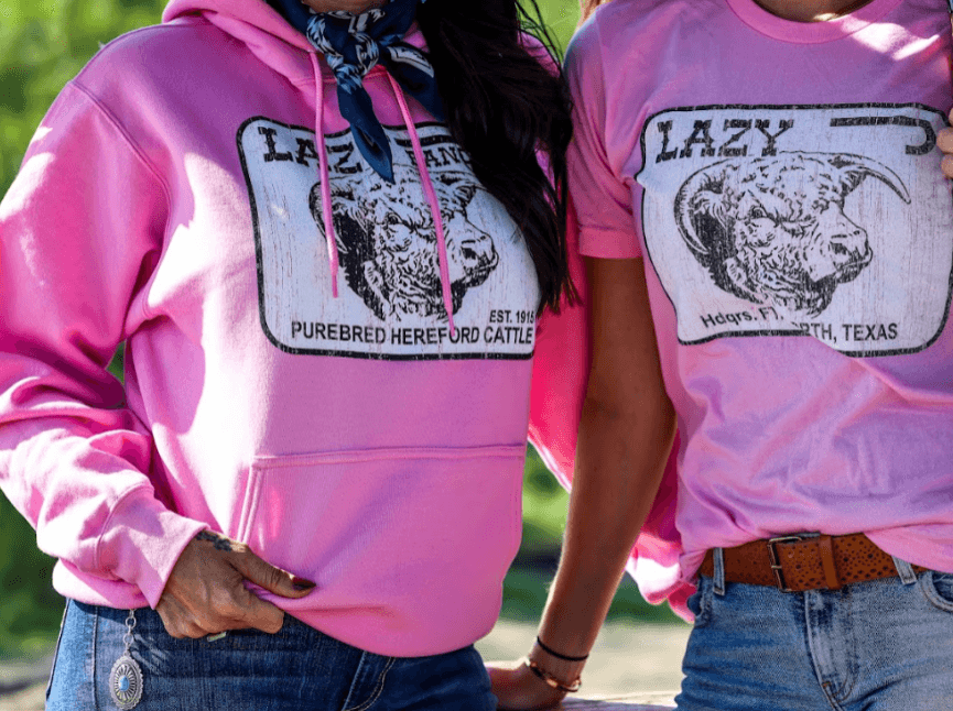 Lazy J Ranch Willow Cattle Headquarters Pullover Hoodie - Pink