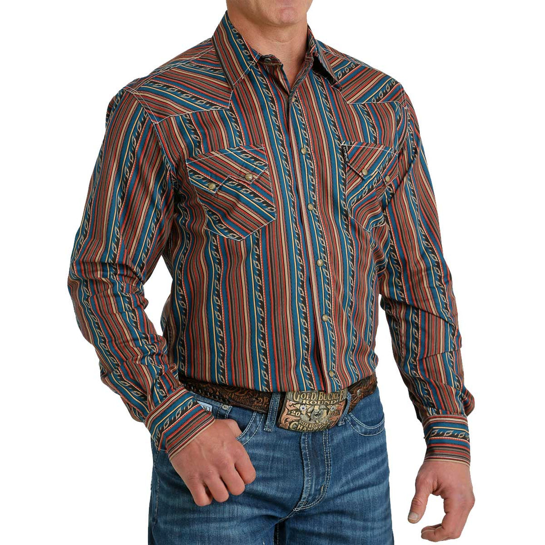 Cinch Men's Modern Fit Southwest Print Snap Long Sleeve Shirt - Multi