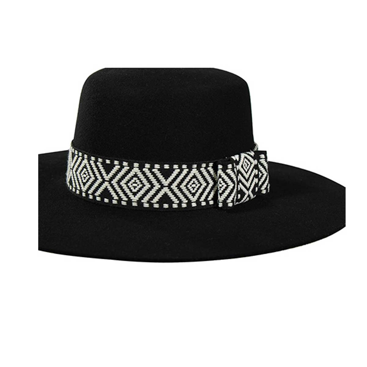 Twister Beaded Stretch Black Hatband