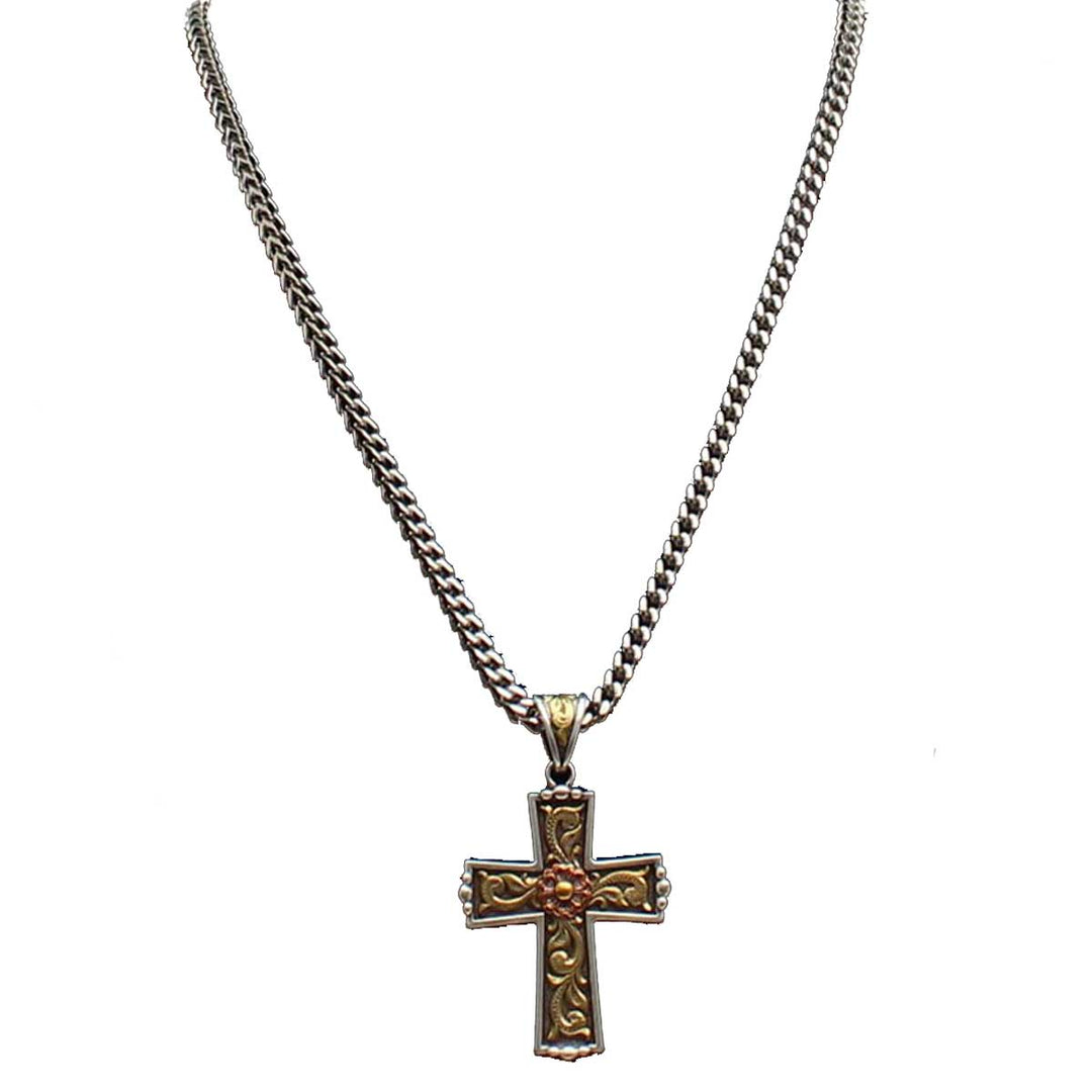 M & F Western Twister Antique Cross Necklace