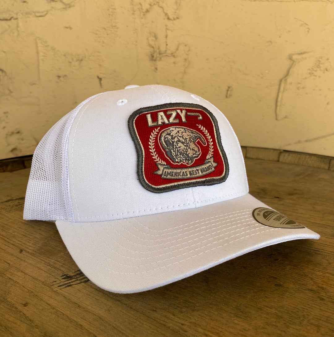 Lazy J Ranch Wear White & White 3.5" America's Best Cap